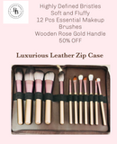 12 Pcs Essential High Definition Full Brush Set-Rose Gold Handle-Extra Soft