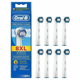 New Oral B Precision Clean Replacement 8 Tooth Brush Heads -BARGAIN